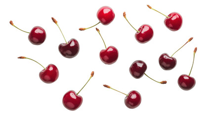 cherries on white background