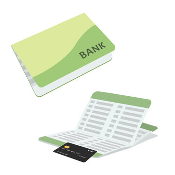 Saving account bank passbook with ATM card
