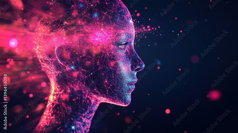 Aufkleber interconnected consciousness: a digital representation of neural networks and intelligence