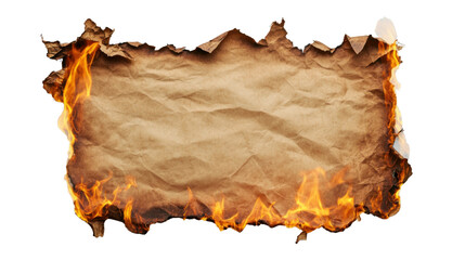 burnt paper on a white background