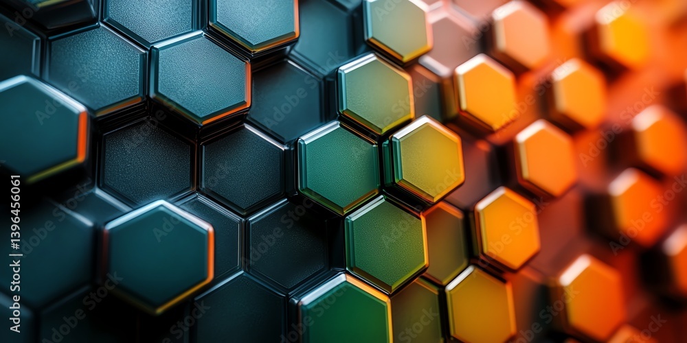 Poster hexagon pattern with gradient colors for modern technology or science background