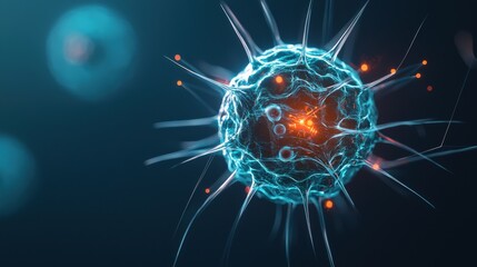 A glowing nanobot infusion enhancing the body's natural immune response, nanorobots concept