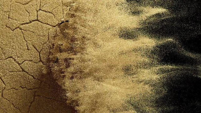 decaying sand wall blow with the wind from right to left , use for transition .