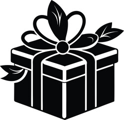 Gift Box Silhouette Vector for Celebrations, Holidays, and Special Occasions