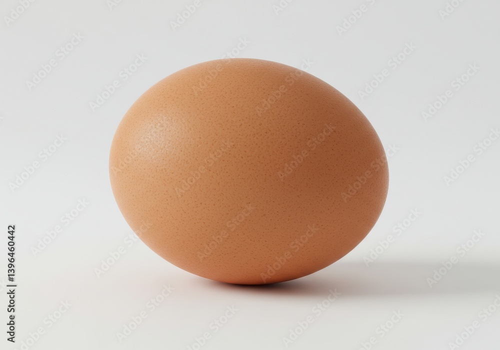 Aufkleber a single brown chicken egg standing upright on a plain white surface in a studio setting image