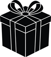 Gift Box Silhouette Vector for Celebrations, Holidays, and Special Occasions