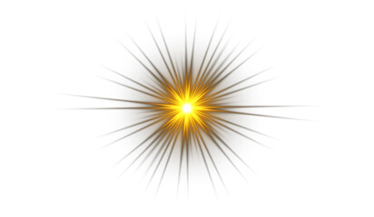 artificial yellow soft light burst effect. Shining sun glare rays, glow light effect, Random Star burst isolated on transparent background sun rays