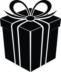 Gift Box Silhouette Vector for Celebrations, Holidays, and Special Occasions