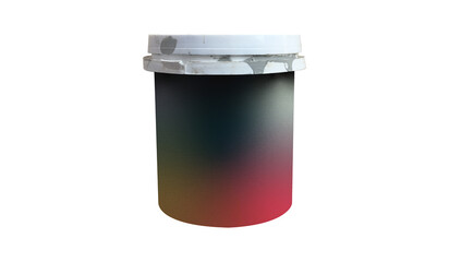 Paint Can dripping paint on a transparent background, Old Paint bucket for mockup and web banners.