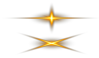 artificial yellow soft light burst effect. Shining sun glare rays, glow light effect, Random Star burst isolated on transparent background sun rays