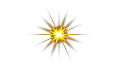 artificial yellow soft light burst effect. Shining sun glare rays, glow light effect, Random Star burst isolated on transparent background sun rays