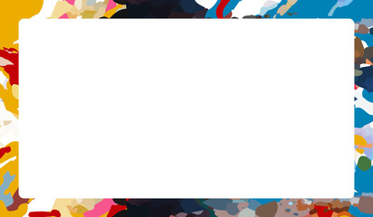 Design templates with hand drawn abstract shapes with the white on it write text.. Banner with colorful background