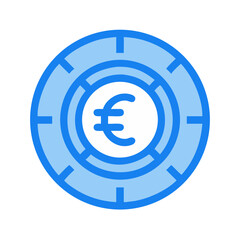 Euro Casino Chip Flat Icon Design