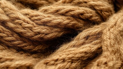 Close-Up Brown Knitted Fabric Texture Background