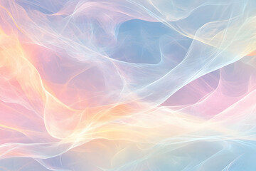 Obraz premium A dreamy, pastel abstract design of flowing, ethereal fabrics.