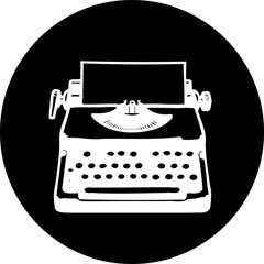 Vintage Typewriter Emblem: A Nostalgic Icon for Writing and Communication