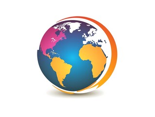Naklejka premium Global graphic design, Earth logo