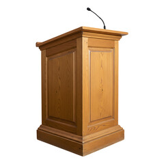 A wooden podium stands ready to deliver important messages.  transparant background