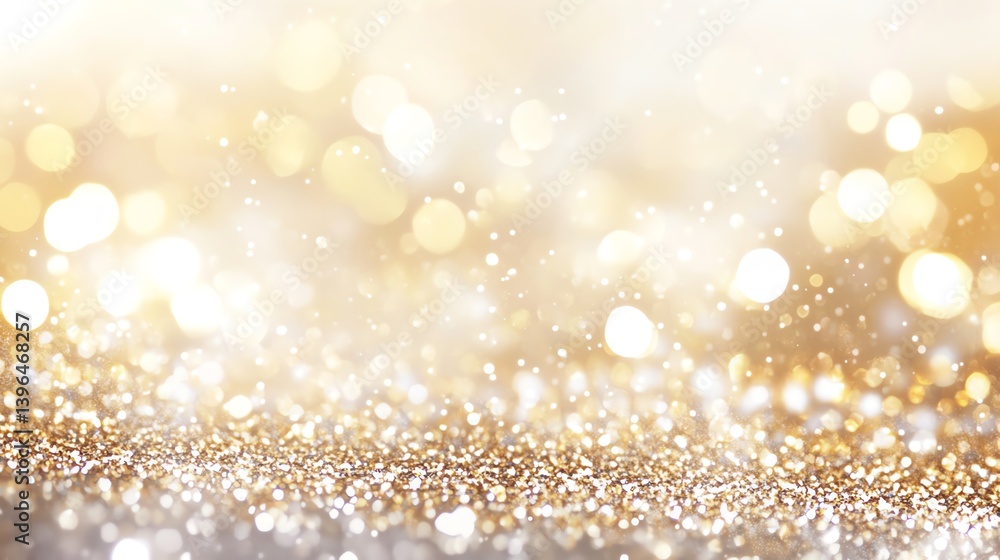 Aufkleber sparkling golden bokeh background with blurred lights, creating a festive and elegant atmosphere.