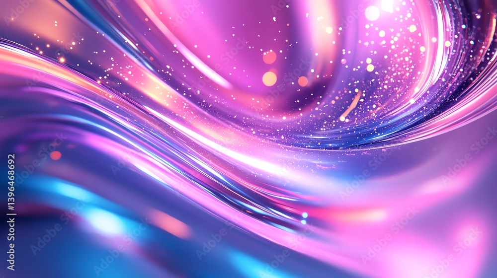 Poster vibrant abstract waves of color create an ethereal, luminous atmosphere full of movement and energy.