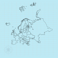 Europe continent Vector illustration of flag map