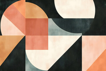 A geometric abstract composition of shapes and colors.