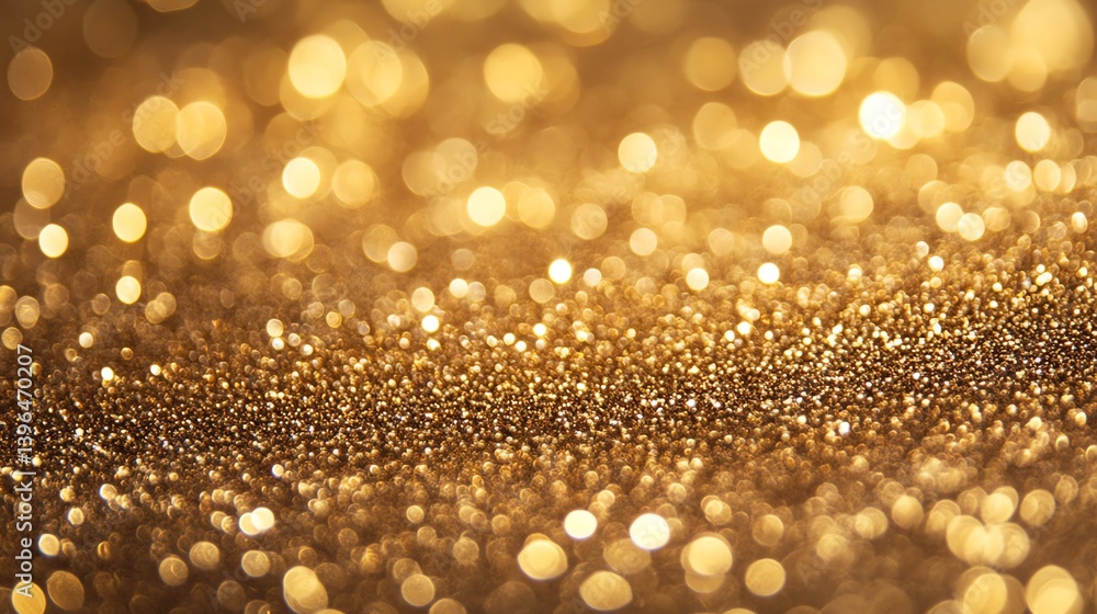 Poster a shimmering golden texture filled with sparkling particles creating a luxurious and vibrant atmosph