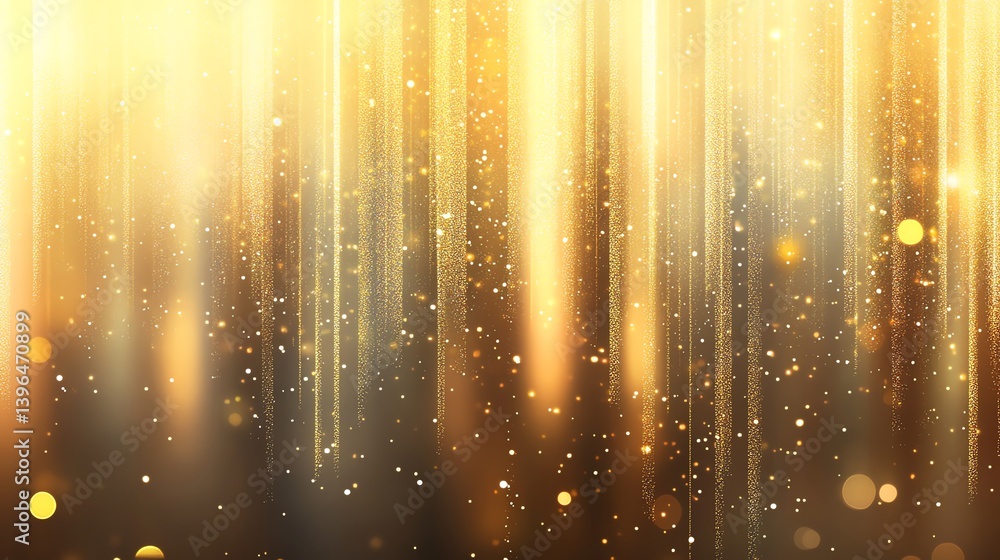 Poster a stunning golden background with shimmering particles to add warmth and elegance to your creative p