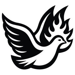 Fototapeta premium clean dove with flame details
