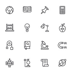A set of icons for school supplies