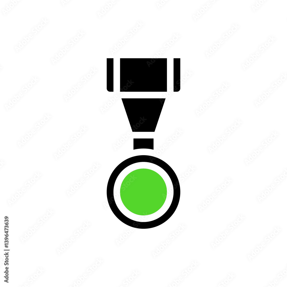 Poster abstract green target icon with simple design style
