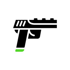 Modern Handgun Icon Vector Silhouette Illustration