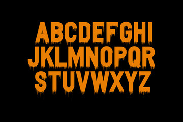 OrangeDrip Gothic Dripping Font Vector