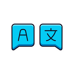 Language & Communication Vector Icon Set - Adjustable Line Weight - Translator, language, speech bubble, chat, translate, global, communication, text, voice, convert, learn icons