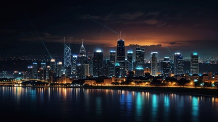 Fototapeta premium night city iew