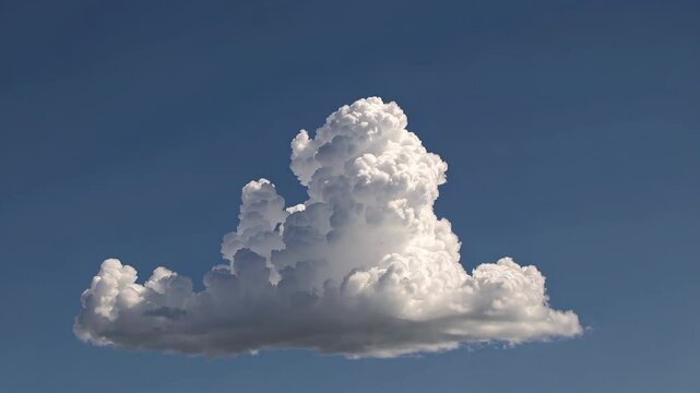 Cumulus clouds against clear blue sky in timelapse sequence