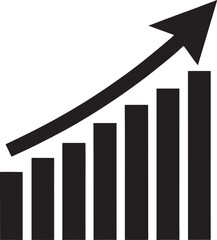 Growth chart icon, Illustrative graphic of increasing growth and upward trend.,