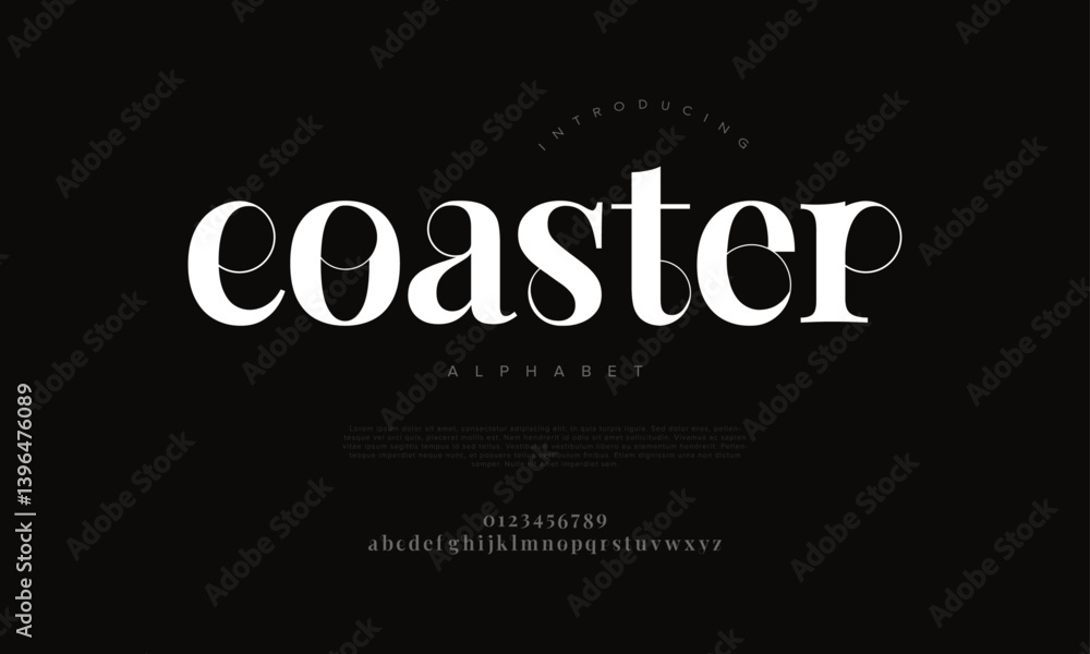 Poster elegant modern serif font vector for branding fashion and editorial design