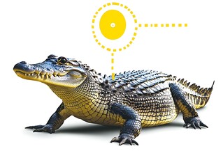 Fototapeta premium Crocodile, Wildlife, Profile, Isolated