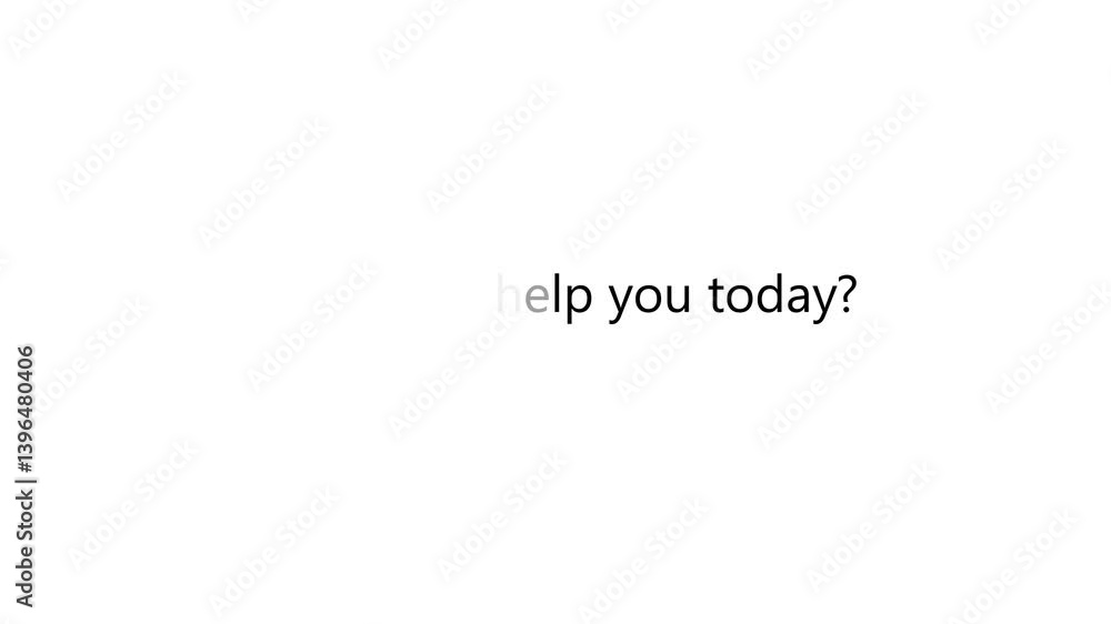 Aufkleber minimal ai assistant phrases on white background with elegant fade transitions