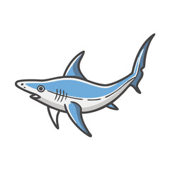 mako shark icon, mako shark vector illustration-simple illustration of mako shark, perfect for mako shark logos and icons