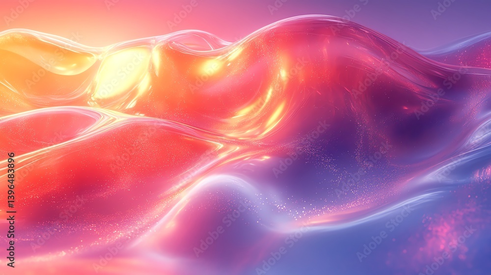 Poster Abstract Fluid Surface with Light and Colorful Gradient for Backgrounds