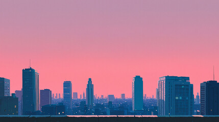 Fototapeta premium city skyline in dusk