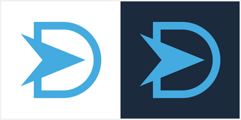 letter D and Arrow icon symbol vector