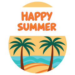 Obraz premiumSummer vibes vector illustration. 