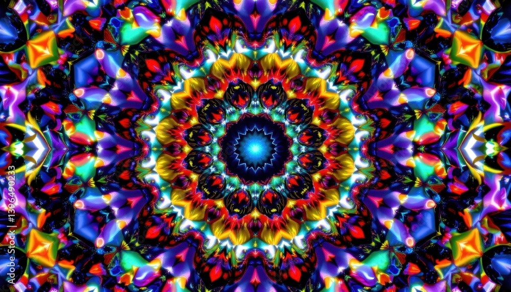 Poster kaleidoscopic universe a universe made of kaleidoscopic patterns and colors, creating a mesmerizing 