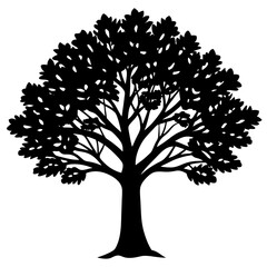 Tree and Leaf Vector Silhouette | Nature, Botanical, and Eco-Friendly Clipart