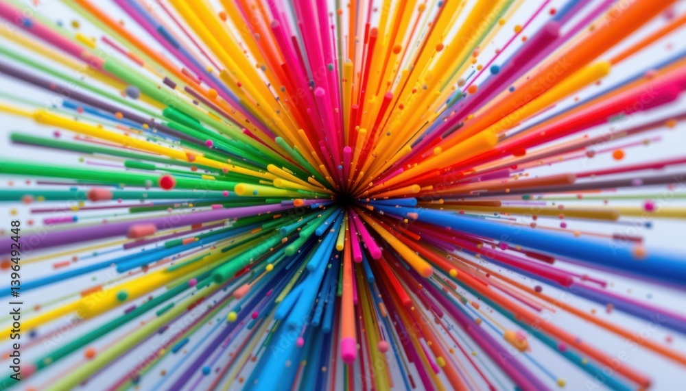 Poster color burst an explosion of colors swirling outwards from a central point, creating a dynamic and en