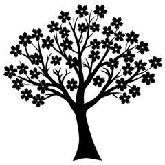Tree and Leaf Vector Silhouette | Nature, Botanical, and Eco-Friendly Clipart