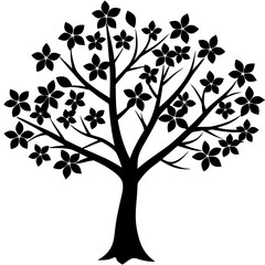 Tree and Leaf Vector Silhouette | Nature, Botanical, and Eco-Friendly Clipart